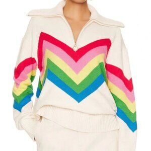 Show Me Your Mumu Weston Half Zip Pullover in Rainbow Slope